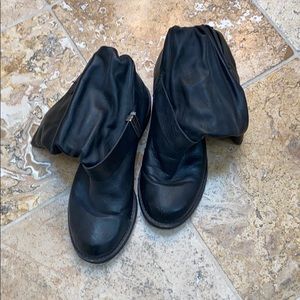 Mid length black booties made in Brasil. Leather!